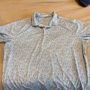 Men's Blue Floral Polo Shirt